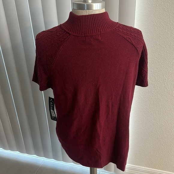 ELEMENTZ TWO BUTTON MOCK NECK OPEN CARDIGAN SZ L CAREER EVERYDAY - Picture 8 of 10